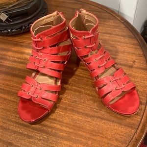 FREAT GLADIATOR STYLE SANDALS in RED 7